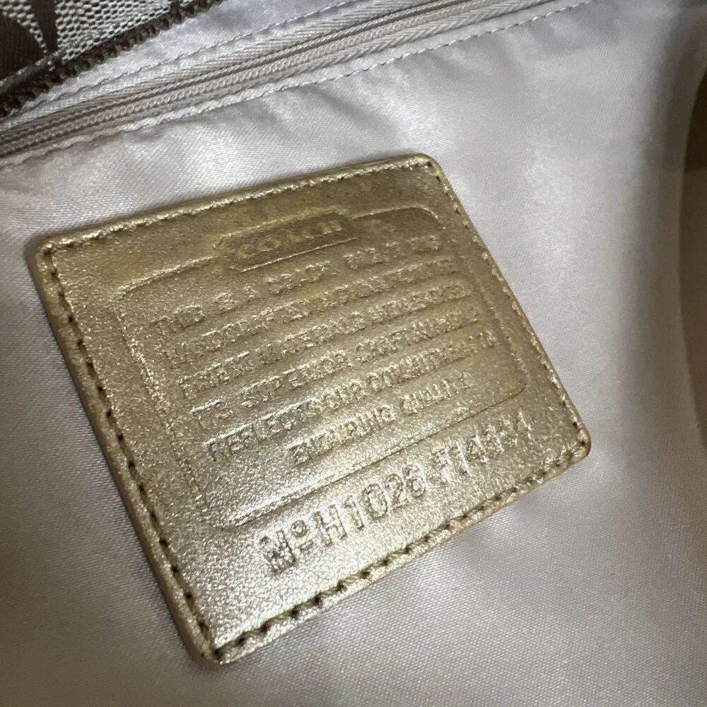 Coach (2010) Penelope Signature Jacquard Women’s Shoulder Bag Gold/Tan F14694 - Picture 13 of 16